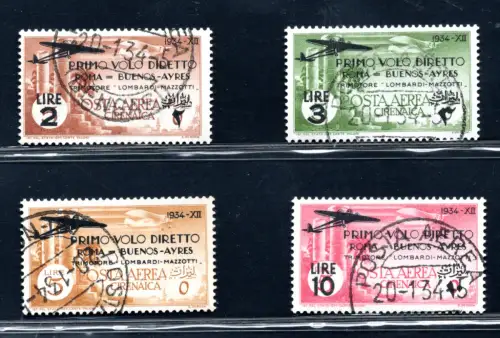 Kyrenaica - 1934 Rom - Buenos Aires P.A. n. 20/23 Serie gebraucht