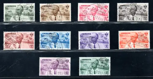 1934 Kyrenaica Roma - Mogadischu P.A. n. 30/39 Serie gebraucht