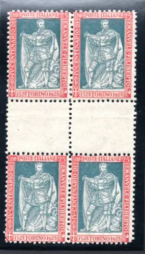 Filiberto Cent. 25 Viertel mit MNH Zwischenraum