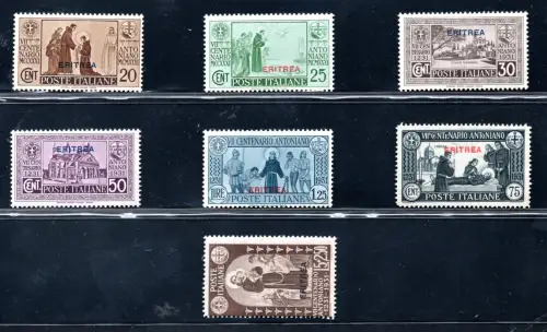 Eritrea - St. Antonius n. 188/194 Serie kpl MNH