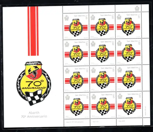 2019 Auto Abart - Kleinbogen mit 12 Exemplaren postfrisch