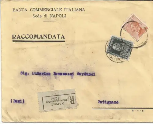 Perfin - Parmeggiani Lire 1,85 + Ergänzung auf Umschlag 'B.C.I.'