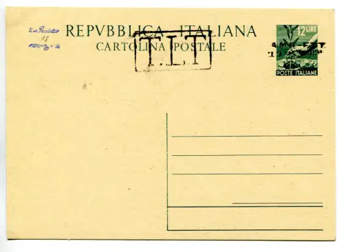 TriestA-C.P. L.12 'Democratica' Nr.C3A (obenA+C) Sorte Doppelaufdruck'A'