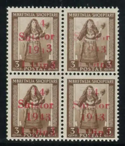 AlbanienOcc.Deutsch-1q.su3 Brunoquartina Aufdruck'14 Shatator 1943' unvollständig