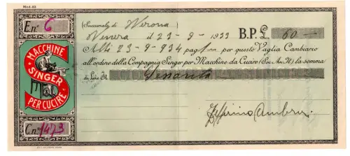 Werbung - Singer Wechselgeld