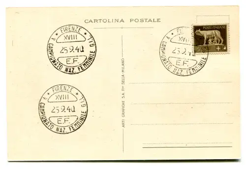 PNF Streitkräfte Postkarte mit Lagerstempel. Naz. weiblich