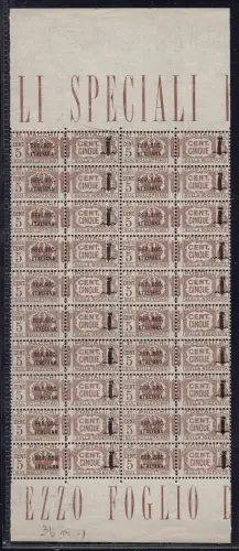 Postpakete Cent. 5 Aufdruckschellen mm. 36 + 39 - postfrisch