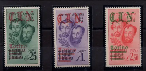 Turin - Ausgabe C.L.N. Brüder Flagge - Einheit Nr. 14/16 - postfrisch