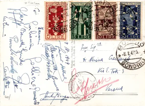 Biennale Venedig Nr. 594euro597 komplette Serie auf Postkarte