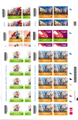 2023 Karneval von Italien Serie von sechs Minibögen