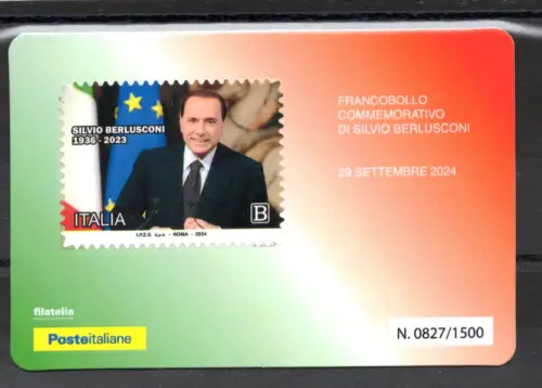 Philateliekarte Silvio Berlusconi