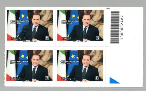 Silvio Berlusconi Farben aus dem Register mit Barcode