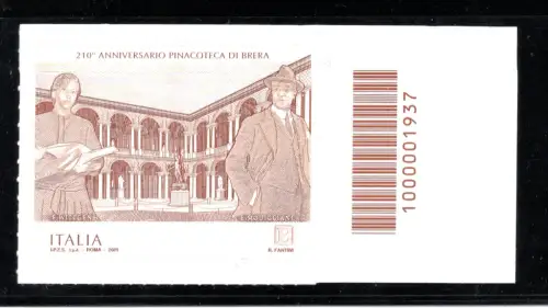 Pinakothek Brera Sorte verschoben Stanzen mit Barcode