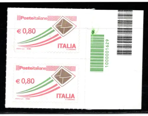 Italienische Post 0,80 € Paar mit Barcode - Sorte
