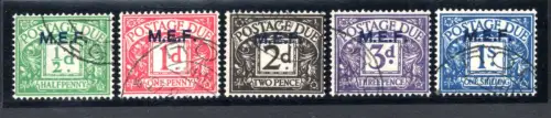 1942 M.E.F. Steuermarken Nr. 1/5 serie gebraucht