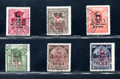 Ägäis - 1944 Pro Linke Nr. 126/131 Serie gebraucht