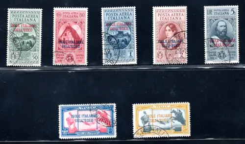 Ägäis - 1932 Garibaldi Luftpost Nr. 14/20 serie gebraucht