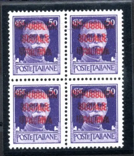 Cent Schelle 50 n. 493b Viertel Doppelaufdruck MNH