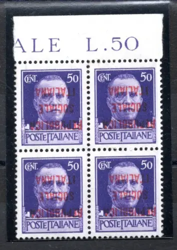 Cent Schelle 50 n. 493a Viertel Doppelaufdruck postfrisch
