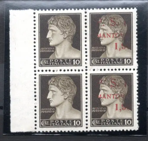 C.L.N. Mantua Lire 1,90 Nr. 1c Quartina Two ohne Aufdruck MNH