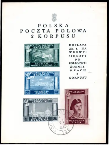 Polnisches Korps - Siege Zettel Nr. 1A weiße Karte postfrisch