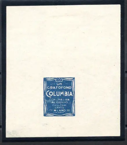 Columbia Werbung - Zettel mit Anhangsnachweis - MH