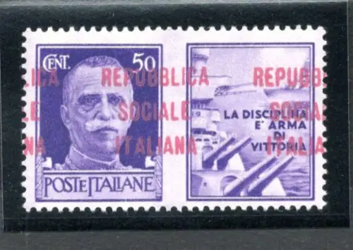 Kriegspropaganda Florenz Cent. 50 verschobene Aufdrucke Nr. 45/IAC