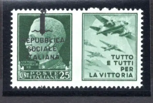 Kriegspropaganda Cent. 25 n. 27f verschobener Aufdruck - MNH