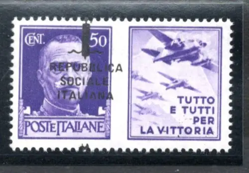 Kriegspropaganda Cent. 50 n. 35Bfe Typ K in schwarz verschoben - MNH