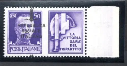 Kriegspropaganda Cent. 50 n. 36Bfe Typ K in schwarz verschoben - MNH