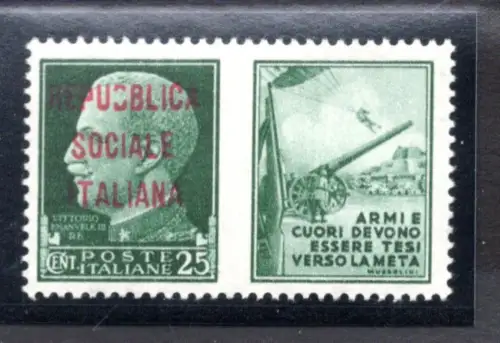 Kriegspropaganda Cent. 25 n. 26B Aufdruck m in rot - postfrisch