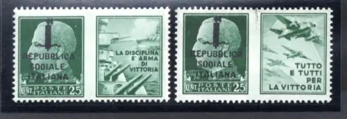 Kriegspropaganda Cent. 25 n. 25k und 27k 'Sooiale' - postfrisch