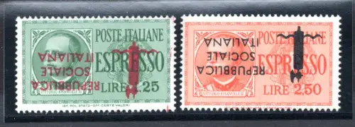 Espresso - zwei Werte umgedrehter Aufdruck Nr. 21a/22a - postfrisch