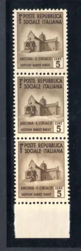 Zerstörte Denkmäler Cent. 5 Nr. 502c Sammelkarte - postfrisch