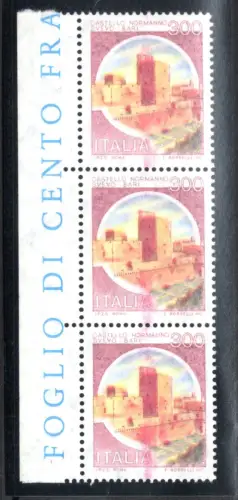Castelli Lire 300 Nr. 1518 Dreierstreifen mit roter Linie - M