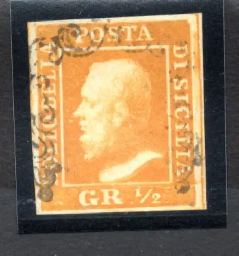 Sizilien - Ferdinand II. 1/2 gr. orange Nr. 1a (NA) Luxus Qualität