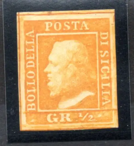 Sizilien - Ferdinand II. 1/2 gr. orange Nr. 1a (NA) Luxus Qualität