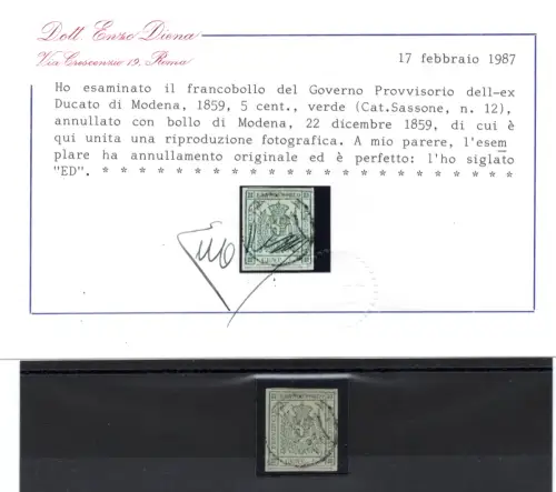 Modena Provisorische Regierung 5 c. grün Nr. 12