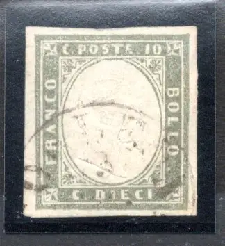 Sardinien IV Ausgabe Cent. 10 hellolivgrau Nr. 14C Diena