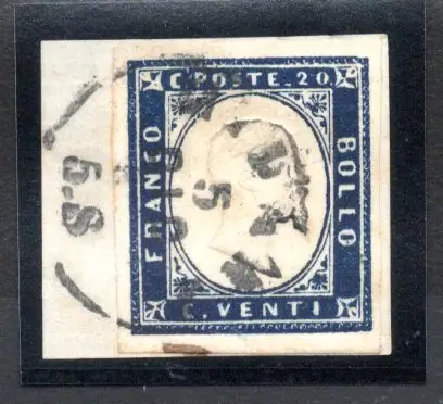 Sardinien IV Ausgabe Cent. 20 n. 15Ac Indigo Dark