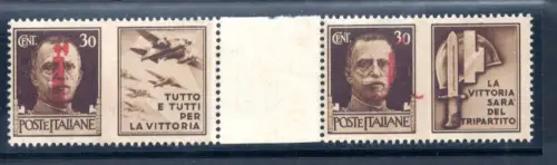Kriegspropaganda Nr. 31 - 32 Zwischenraum mit unveröffentlichter Sorte - postfrisch