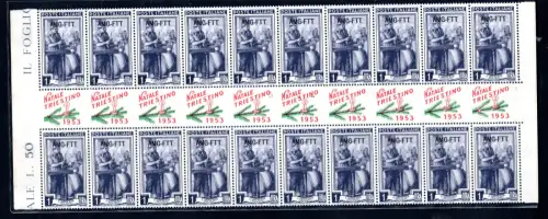 Triest A - Weihnachten Triest 10er Block Zwischenraum mit Sorten MNH