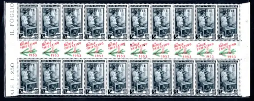 Triest A - Weihnachten Triest 10er Block Zwischenraum mit Sorten MNH