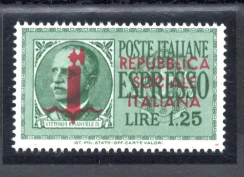 Espresso Lire 1,25 Nr. 21 Auflage Genua Signatur S. Vignati - MNH