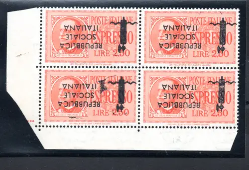 Espresso Lire 2,50 Nr. 22a Aufdruck von Verona umgedreht