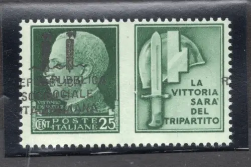 Kriegspropaganda Cent. 25 n. 28b Doppel auf Bildnis - postfrisch