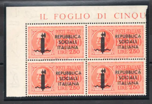 Espresso Lire 2,50 Nr. 22 Auflage Genua Viertel Pos. 1-2 6-7