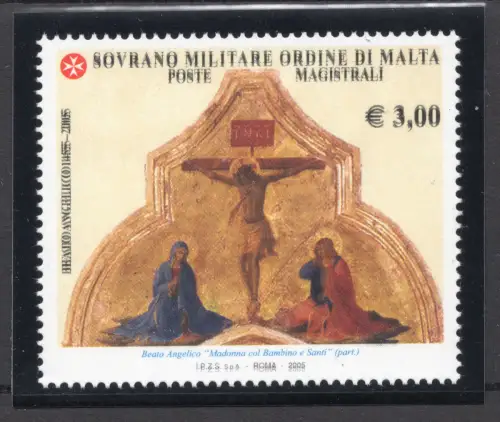 SMOM - Seliger Engel 3€ - Doppeldruck Schwarz - Sorte - MNH