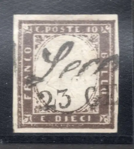 Sardinien IV Ausgabe Cent. 10 von 1858 Nr. 14Ab - Vignati