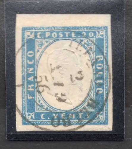 Sardinien IV Ausgabe Cent. 20 Kobalt von 1855 Nr. 15 - Weinberge